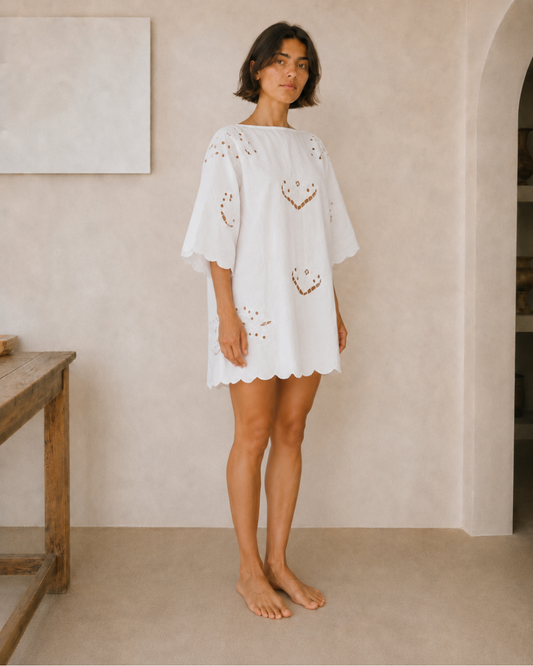 Vestido capa blanco upcycling