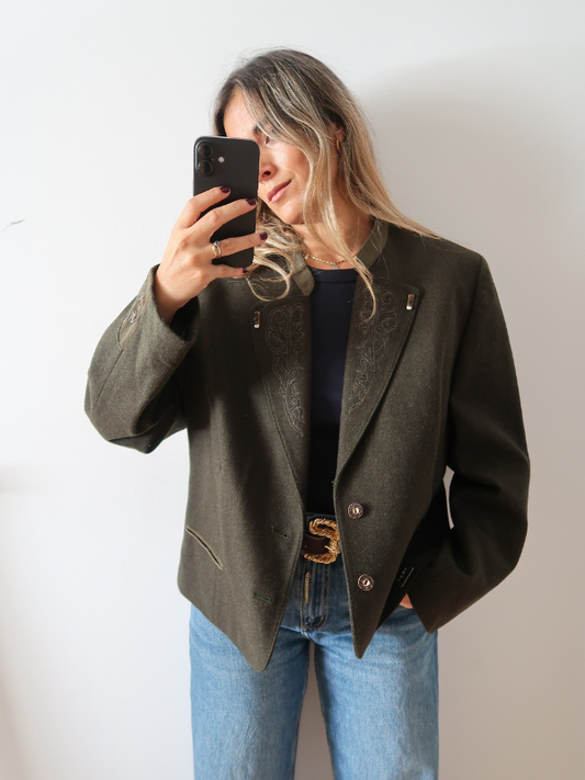Chaqueta austriaca vintage verde