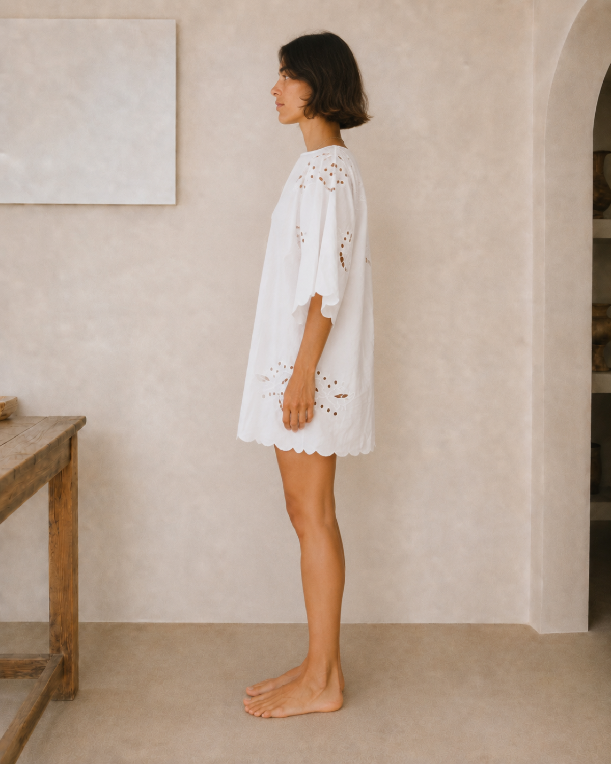 Vestido capa blanco upcycling