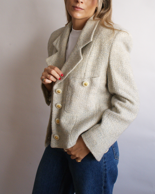 Chaqueta Vintage Tweed Beige