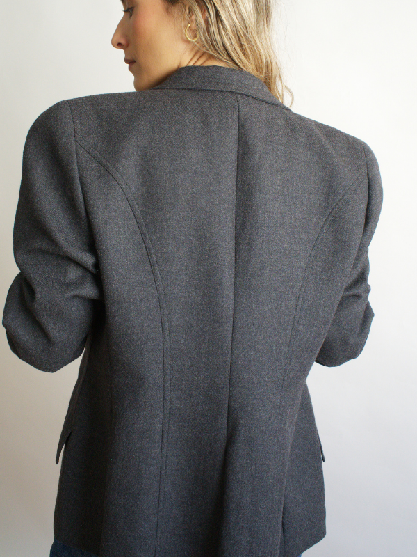 blazer vintage gris de lana