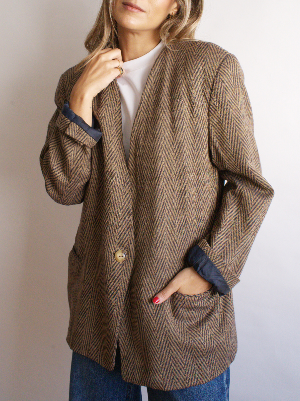 Blazer espiga marrón