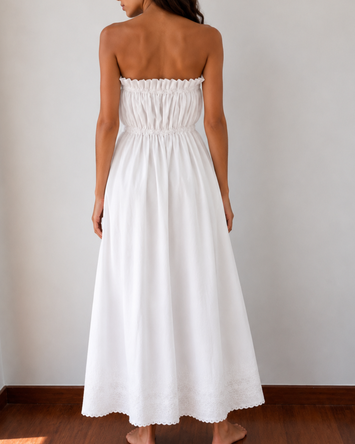 White Upcycled Shadow Dress