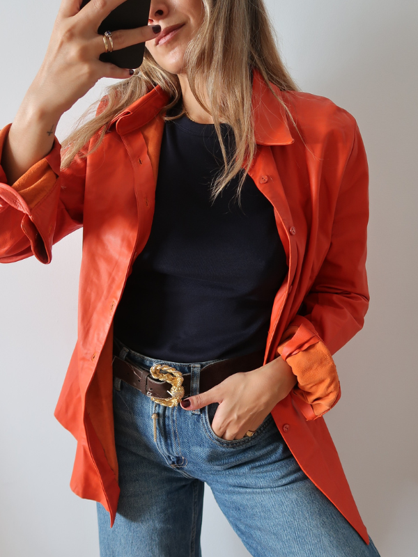 Camisa vintage de piel