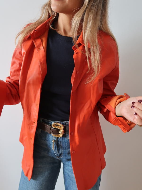 Camisa vintage de piel