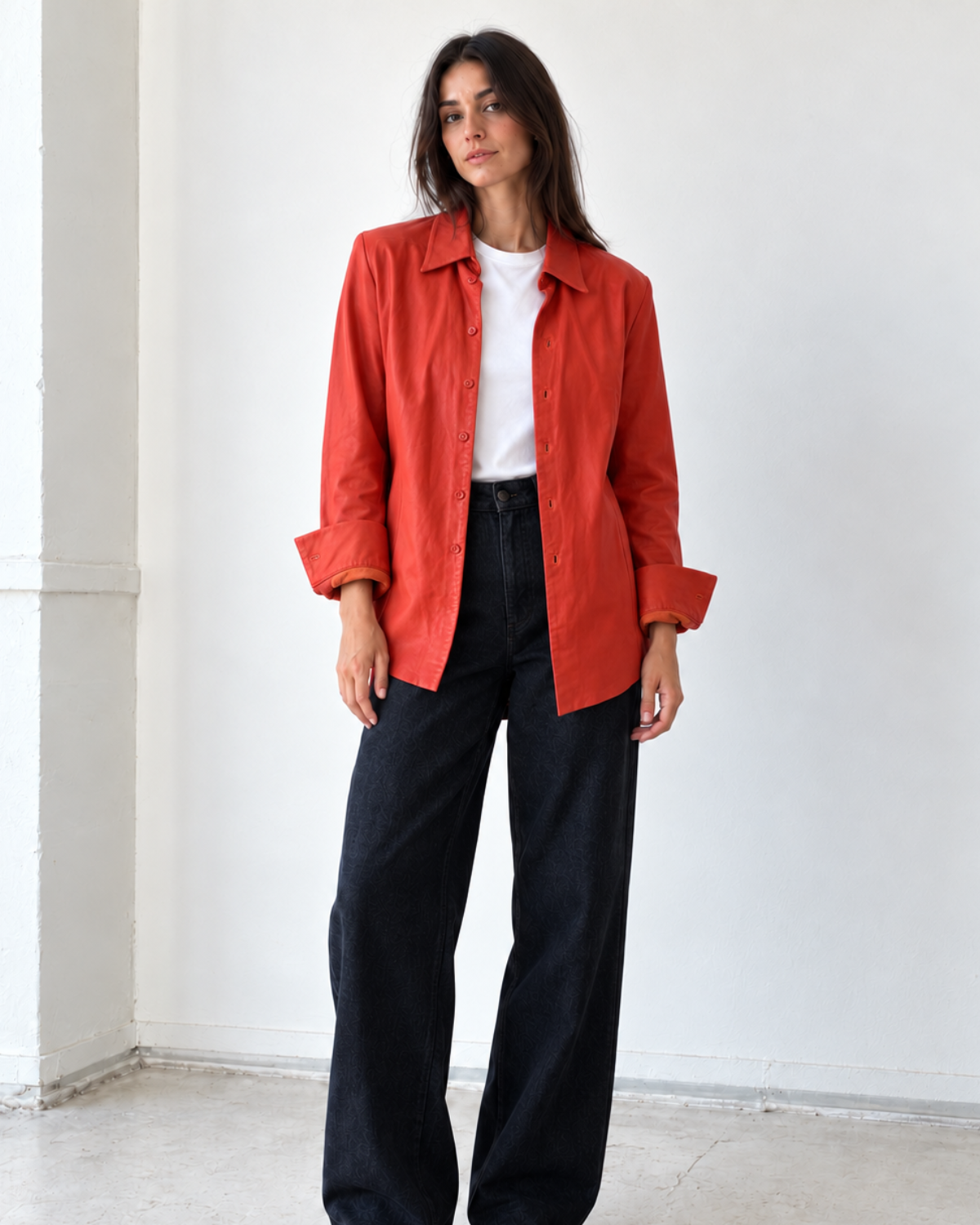 Sobrecamisa vintage roja