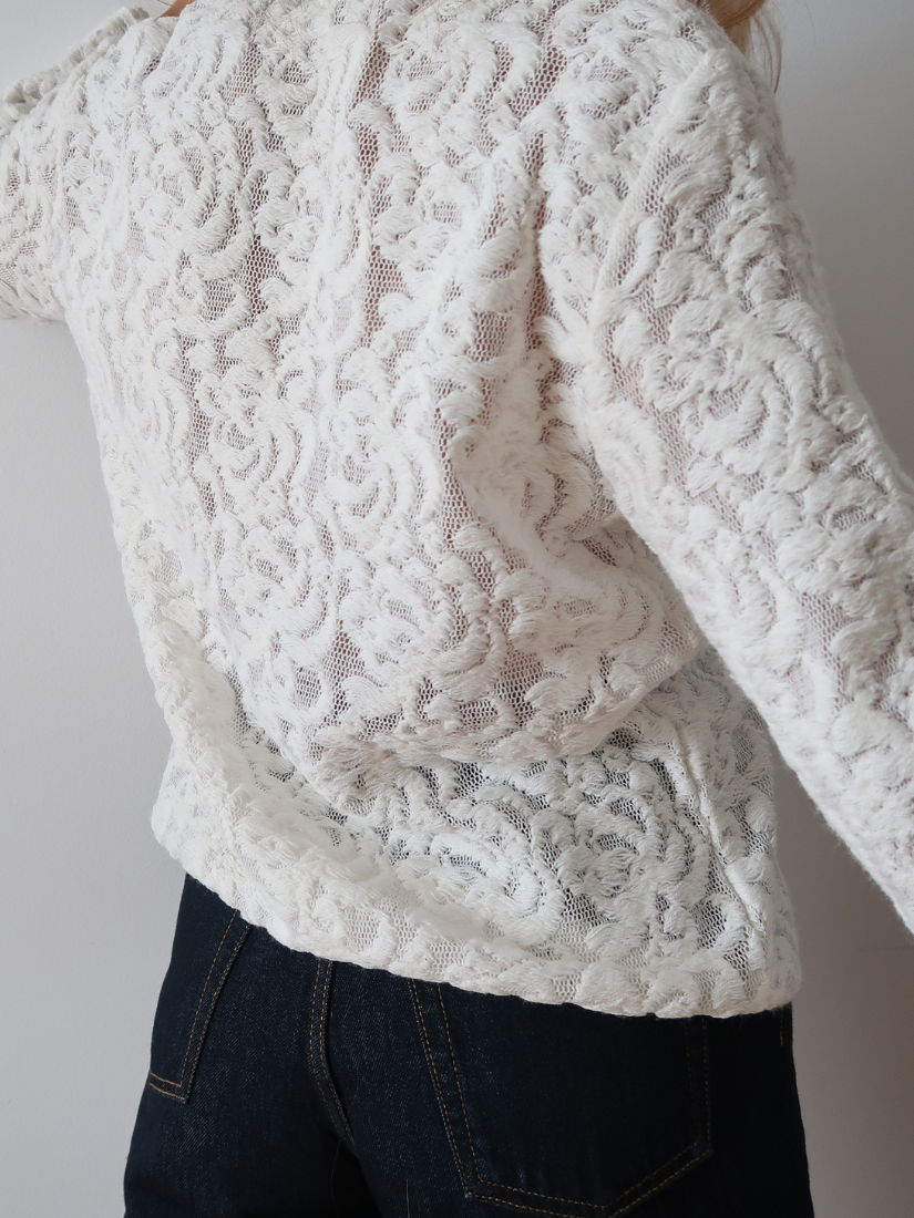 Chaqueta vintage blanca de punto