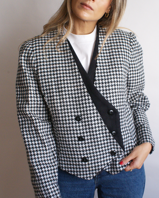 Blazer Vintage Pata de Gallo cruzada