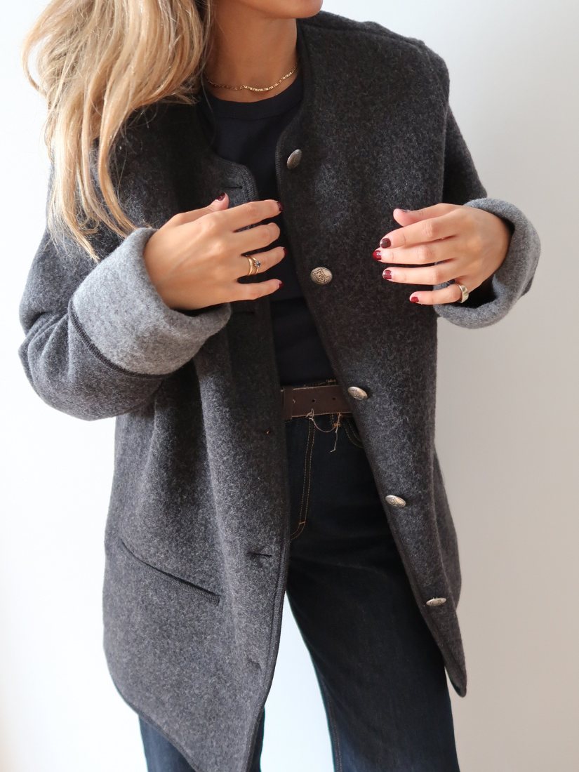 Chaqueta austriaca gris — Lana virgen