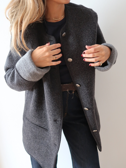 Chaqueta austriaca gris — Lana virgen