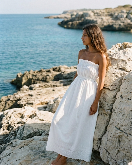 White Upcycled Shadow Dress