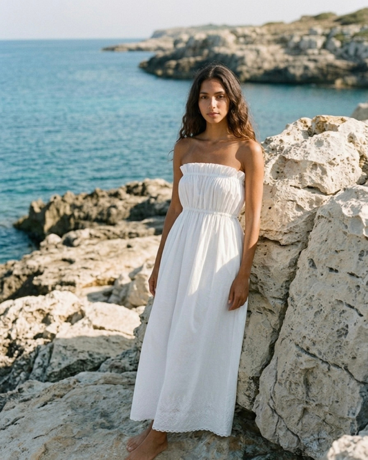 White Upcycled Shadow Dress