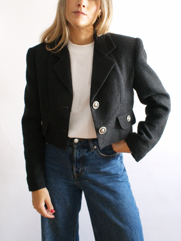 Blazer vintage crop tweed