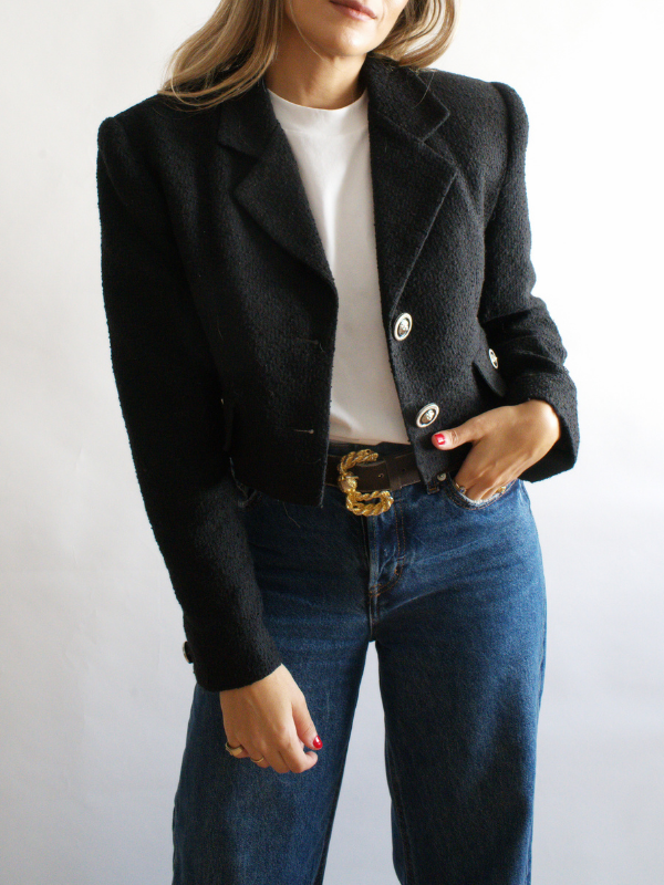 Blazer vintage crop tweed