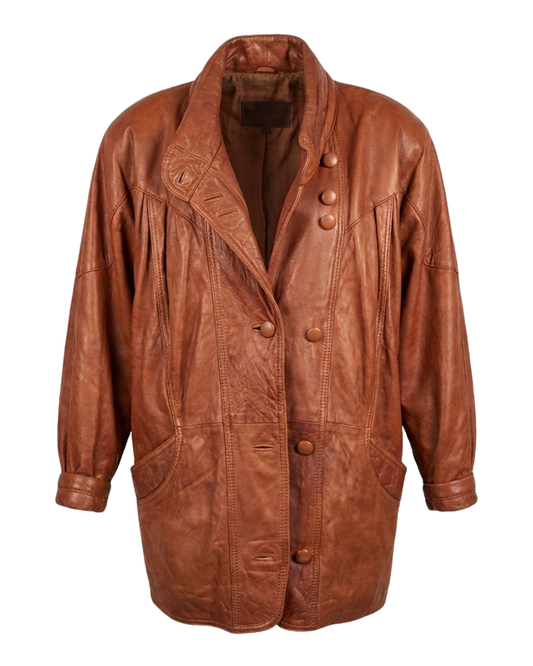 Chaqueta Vintage de Piel corte oversize