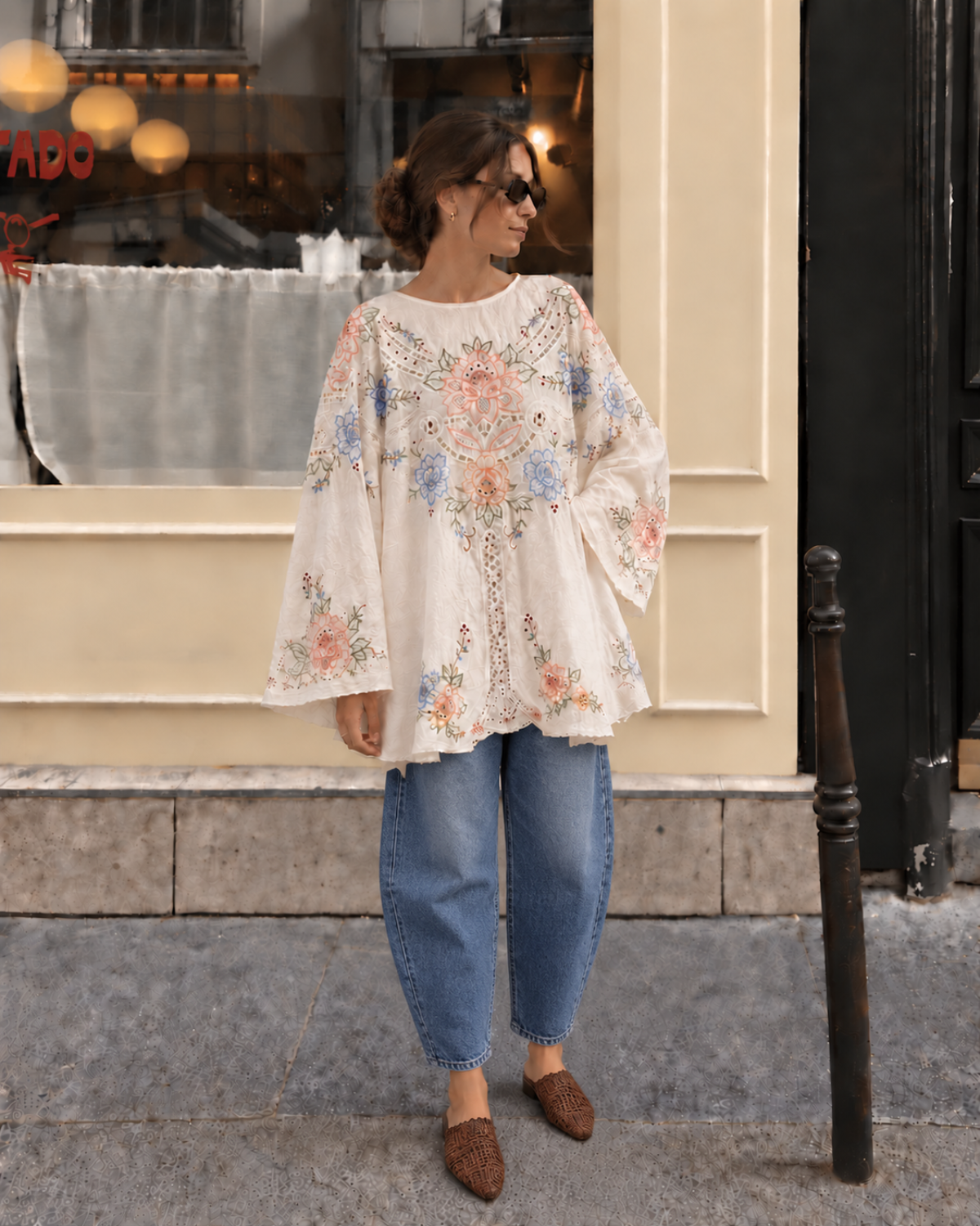 Vestido capa upcycling  bordado