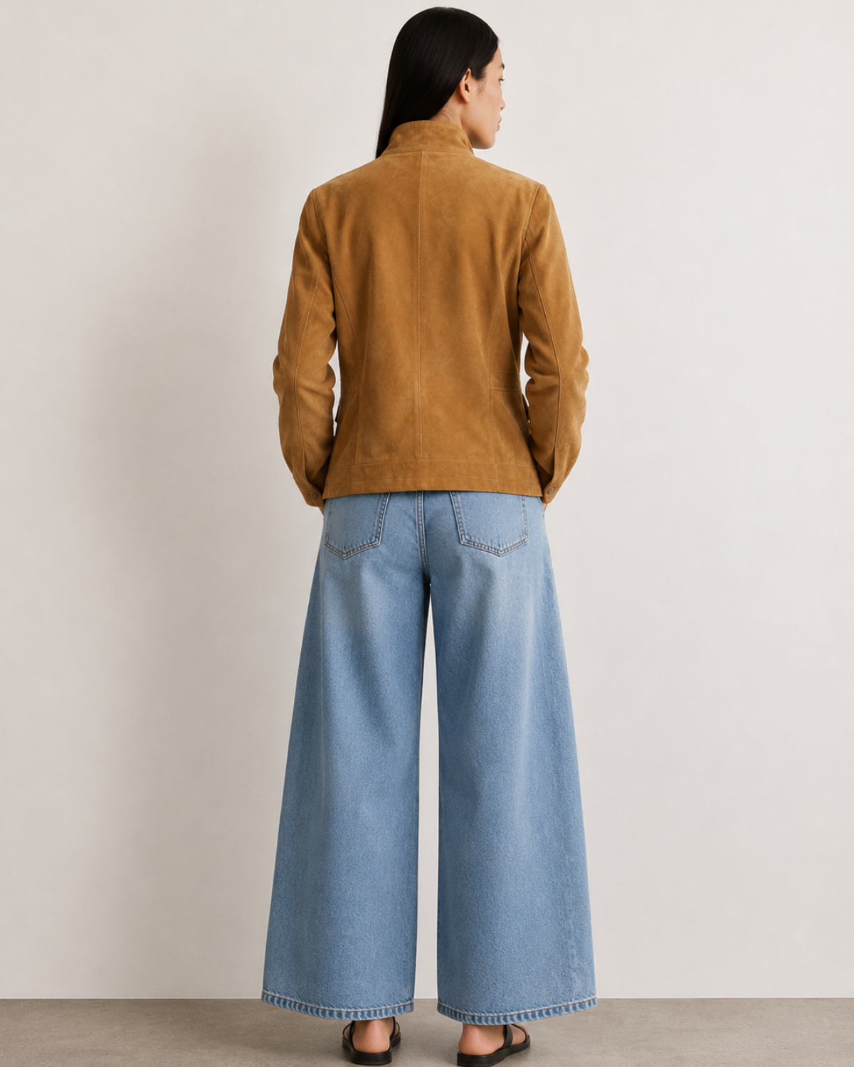 Chaqueta de ante camel