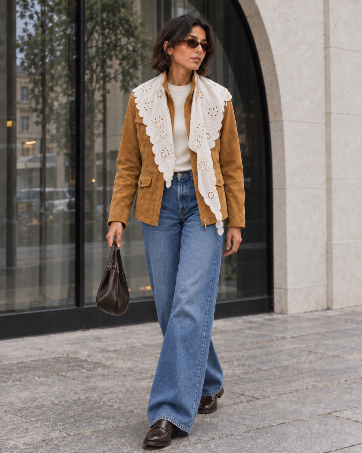 Chaqueta de ante camel