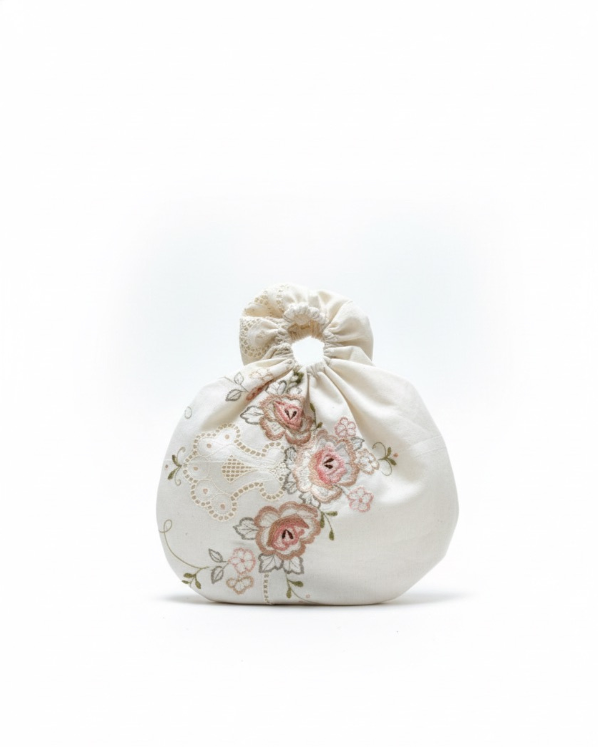 Scrunchy Bag de Mano con Mantel Antiguo