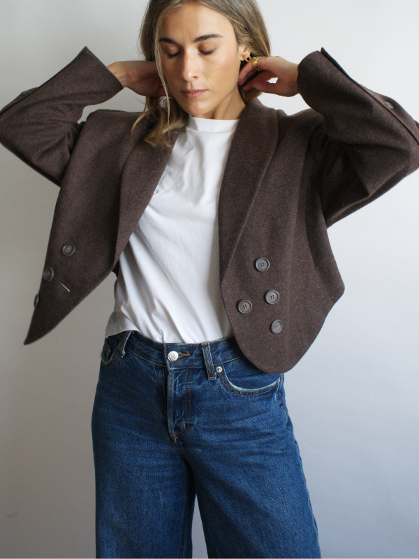 Blazer crop austriaca marrón