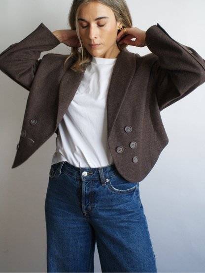 Blazer crop austriaca marrón