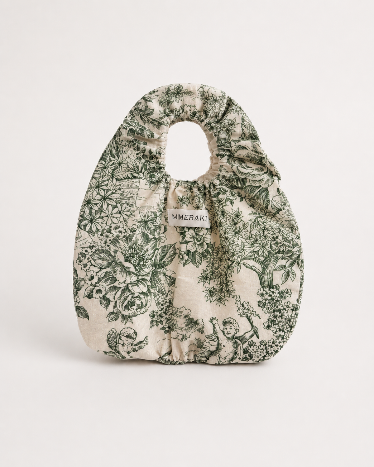 Scrunchy Bag de Mano en Tejido Toile verde