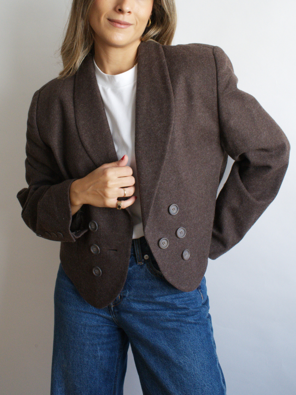 Blazer crop austriaca marrón