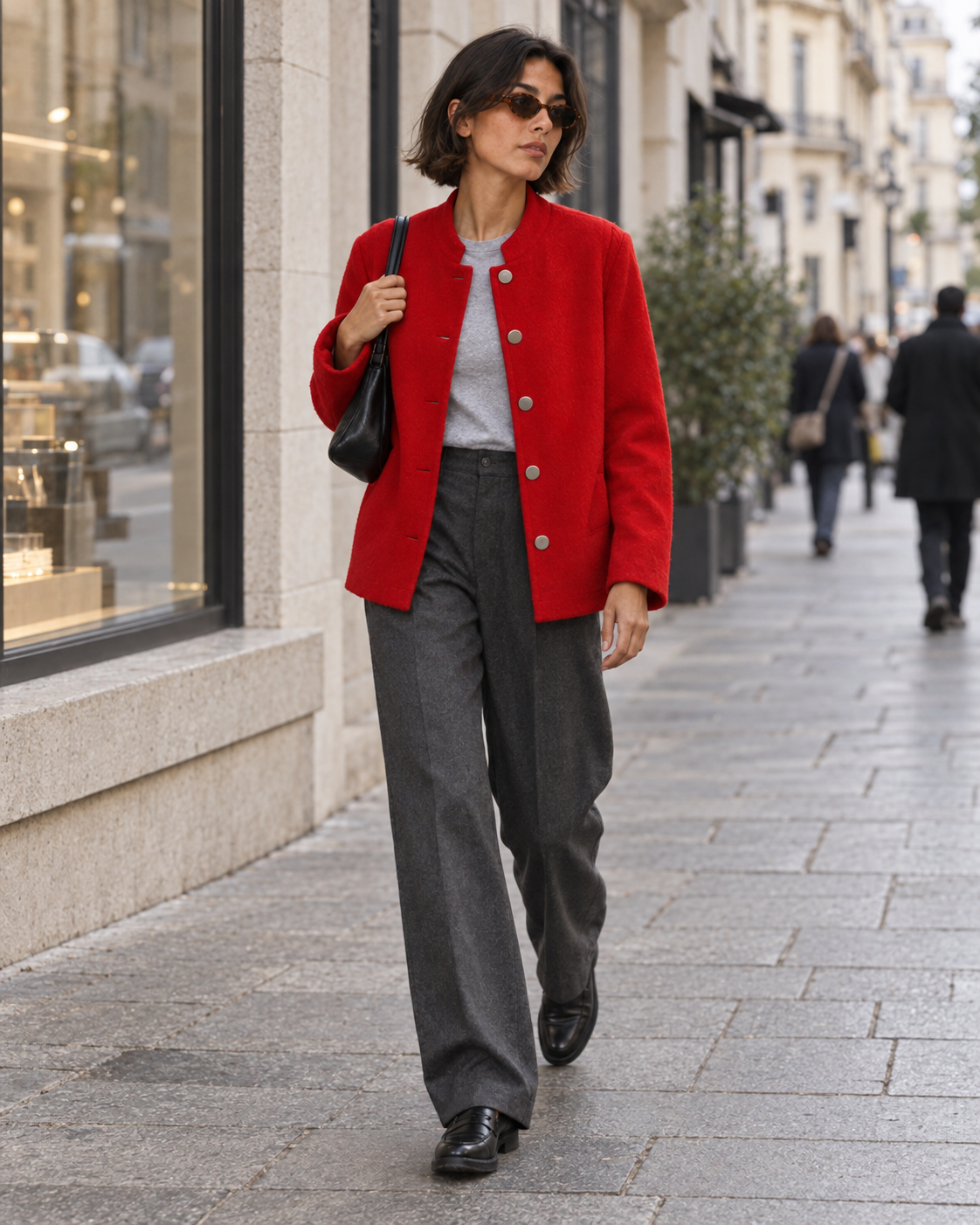 Vintage Austrian virgin wool in red