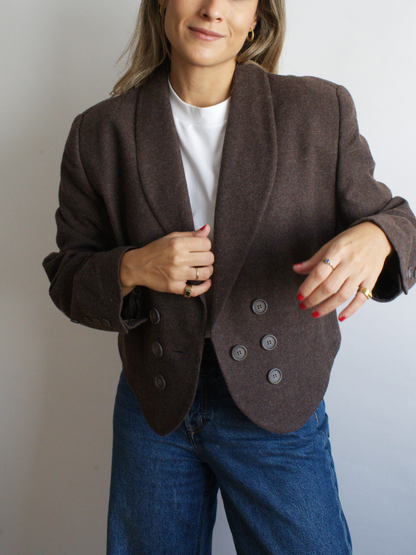 Blazer crop austriaca marrón