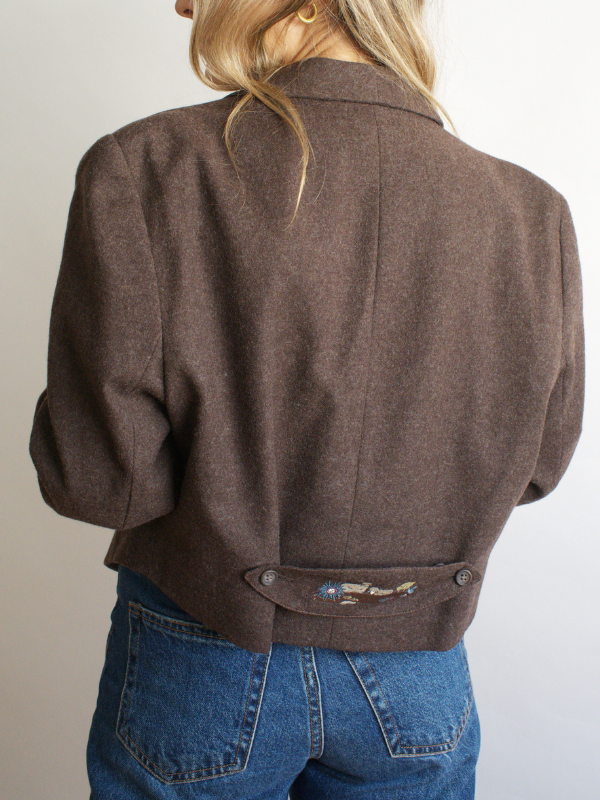 Blazer crop austriaca marrón