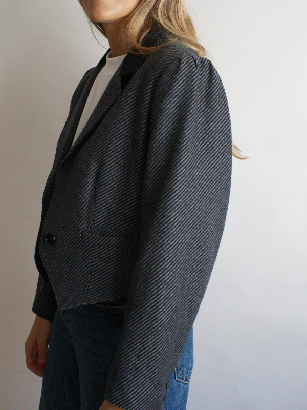 Blazer crop gris