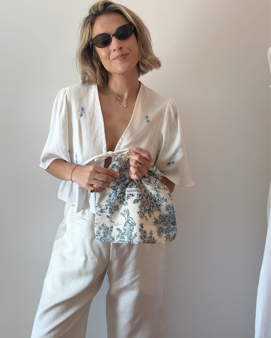 Scrunchy Bag de Mano en Tejido Toile