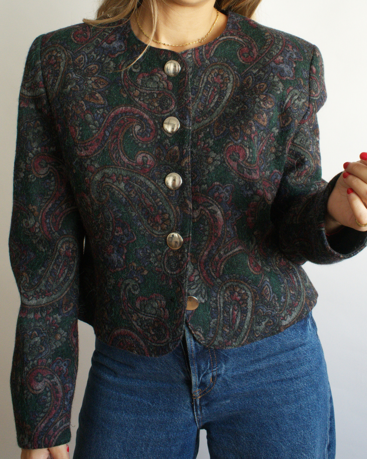 Chaqueta vintage estampado cachemir