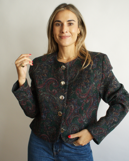 Chaqueta vintage estampado cachemir
