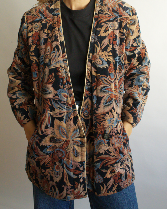 chaqueta vintage terciopelo acolchada