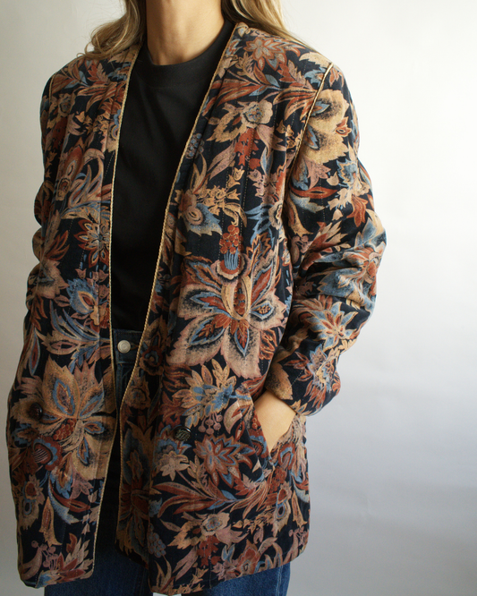 chaqueta vintage terciopelo acolchada