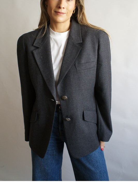 blazer vintage gris de lana