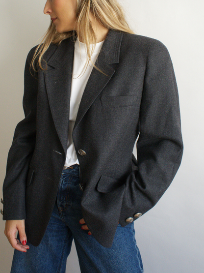 blazer vintage gris de lana