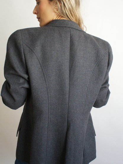 blazer vintage gris de lana