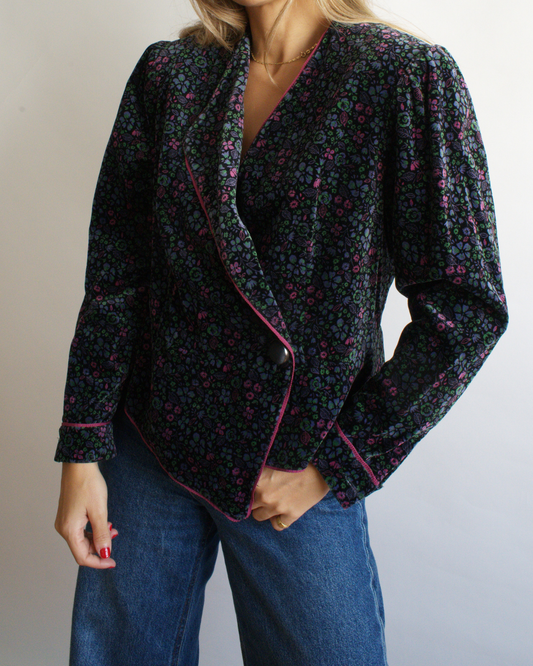 Chaqueta vintage terciopelo negro