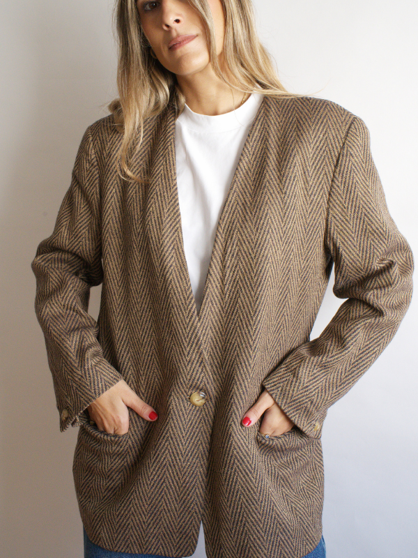 Blazer espiga marrón