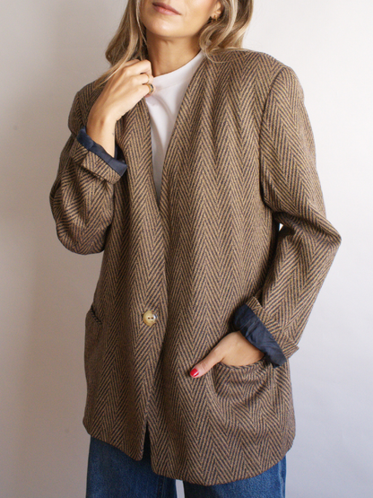 Blazer espiga marrón