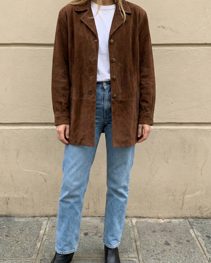 Blazer de ante marrón