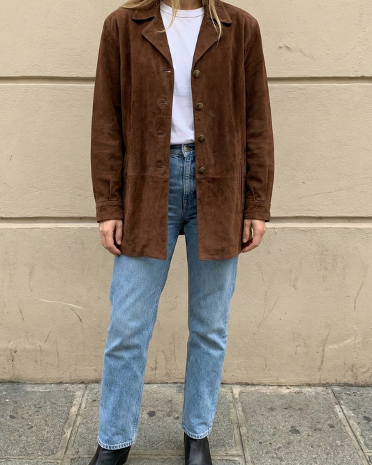 Blazer de ante marrón