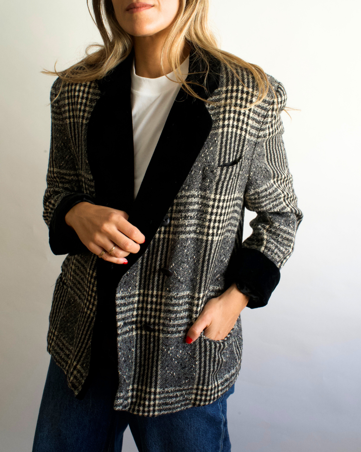 Blazer príncipe de Gales vintage