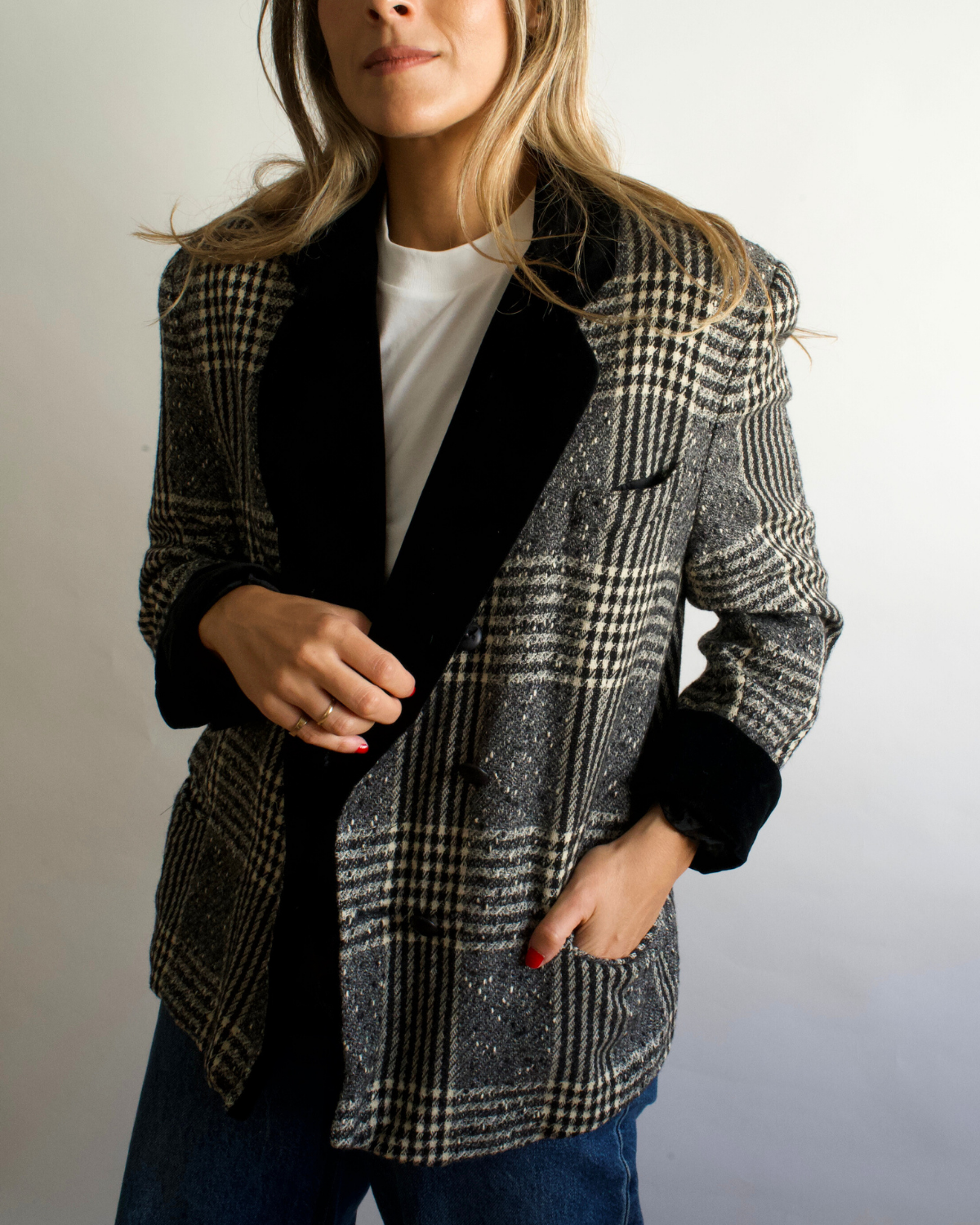 Blazer príncipe de Gales vintage