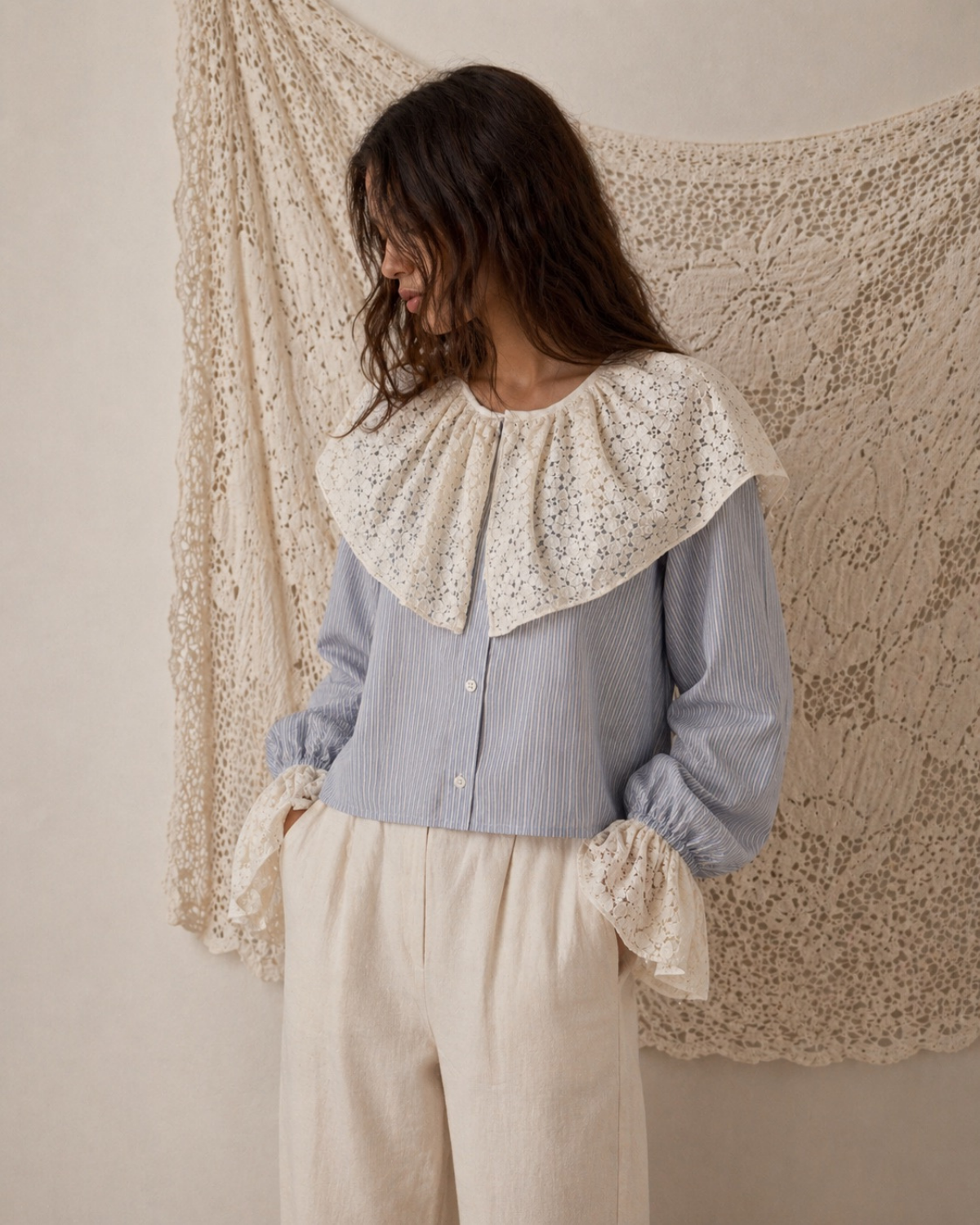 Mother-of-pearl Upcycled Blouse