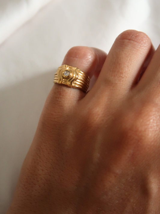 Sophia steel pinky ring