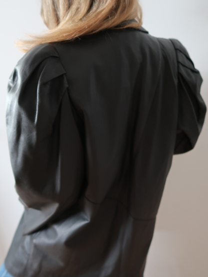 Abrigo de cuero vintage oversize