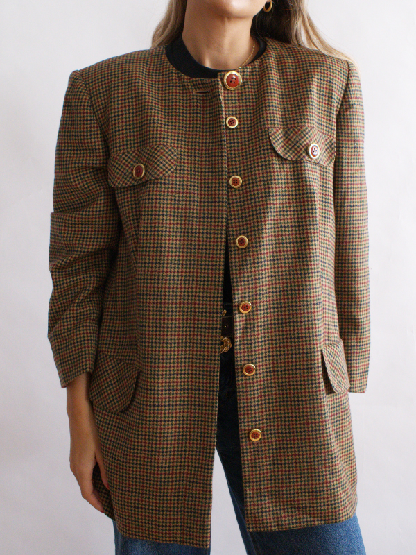 Chaqueta vintage de lana cuadros